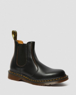 Dr Martens 2976 Vintage Made In England Chelsea Boots (Quilon) Boots Black | LC17-N4LF
