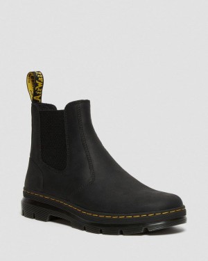 Dr Martens Embury Leather Casual Chelsea Boots (Wyoming) Boots Black | QF28-W9TJ